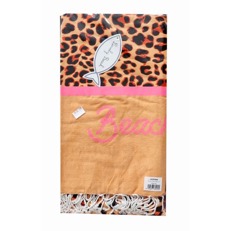 TELO MARE PAREO FOUTA 90X180CM LEOPARD GITIESSE