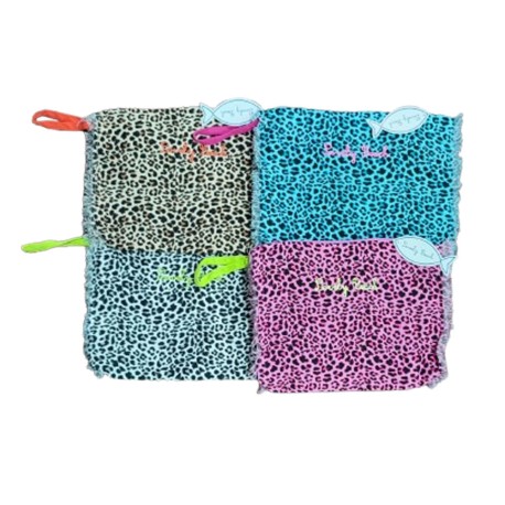 ASSORTITO 12 PEZZI POCHETTE COTONE CANVAS LEOPARD GITIESSE