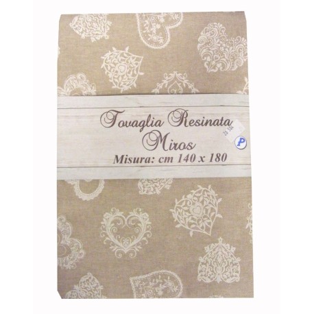 TOVAGLIA RESINATA CUORI MIROS PEZZOLI BEIGE