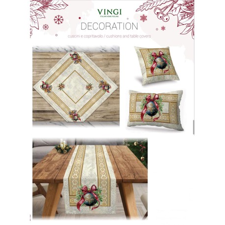 CENTRO RUNNER TOVAGLIA FODERA CUSCINO GOBELIN NATALE DECORATION VINGI