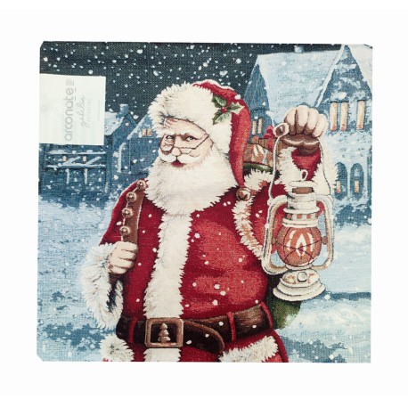 FODERA CUSCINO 45X45CM GOBELIN CINIGILIATO LUREX BABBO NATALE TAA ARCONATE