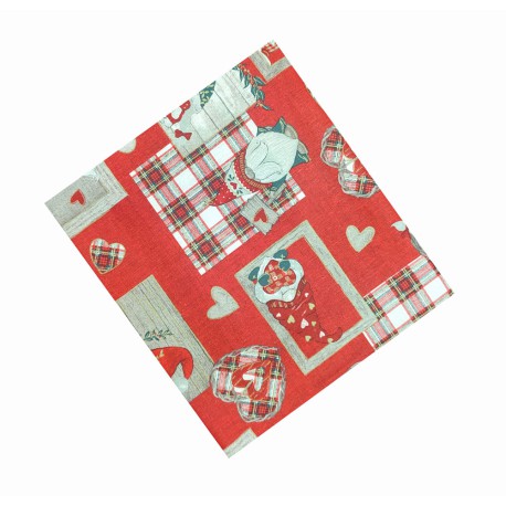 TOVAGLIA COTONE NATALE GNOMI TARTAN PEZZOLI