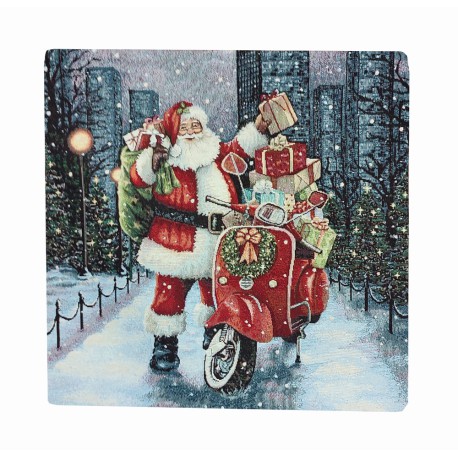 FEDERA CUSCINO ARREDO 45X45CM GOBELIN BABBO NATALE VESPA PEZZOLI