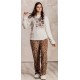 PIGIAMA DONNA PILE LEOPARDATO VANCOUVER 3 JA MISS LOVELY HOME BIANCO