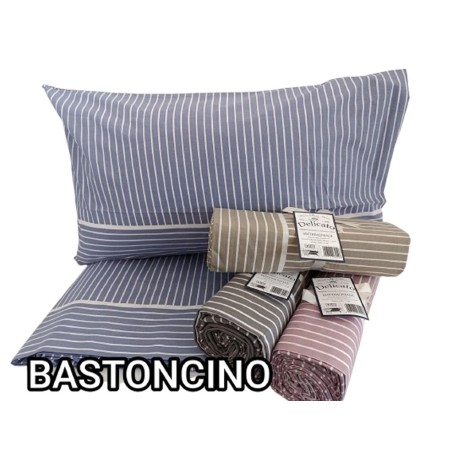 ASSORTITO 4 PEZZI COMPLETO LENZUOLA COTONE MATRIMONIALE DELICATO BASTONCINO HOME SWEET HOME