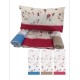 ASSORTITO 4 PEZZI COMPLETO LENZUOLA COTONE MATRIMONIALE DELICATO BRIGITTE HOME SWEET HOME