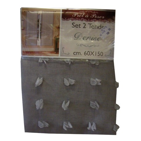COPPIA TENDE FIOCCHETTO DENISE VT GRIGIO