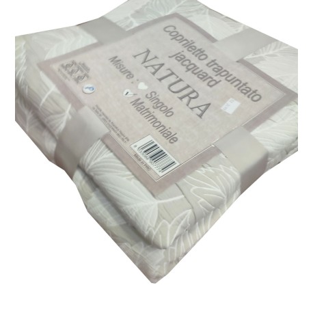 COPRILETTO TRAPUNTATO JACQUARD MICROFIBRA NATURA PEZZOLI