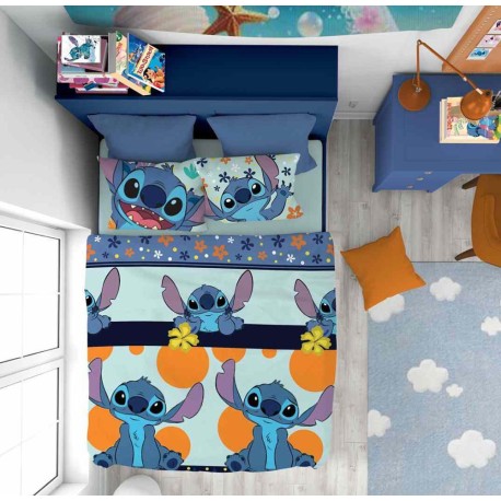 COMPLETO LENZUOLA COTONE STITCH DISNEY NOVIA
