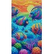 TELO MARE 100X180CM MICROFIBRA EFFETTO VELOUR PESCI HOME SWEET HOME