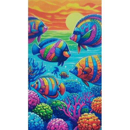 TELO MARE 100X180CM MICROFIBRA EFFETTO VELOUR PESCI HOME SWEET HOME