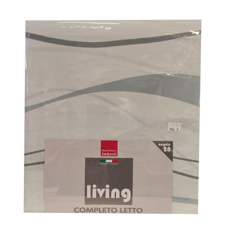COMPLETO LENZUOLA COTONE ONDA LIVING IMBERTI GRIGIO