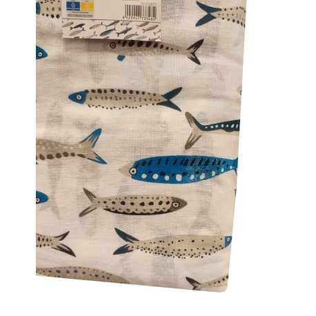 TELO MARE LETTINO 90X180CM TASCHE E CUSCINO PESCI CAPRERA SOPHIE