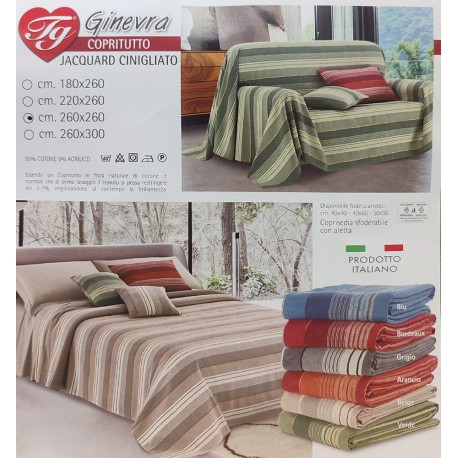 COPRITUTTO COPRILETTO COTONE JACQUARD GINEVRA TG
