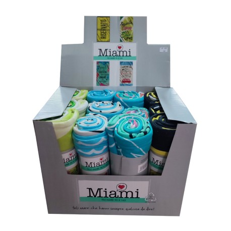 BOX ESPOSITORE 12 PEZZI TELO MARE 90X165CM MIAMI GIT