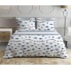 COMPLETO LENZUOLA MATRIMONIALE PERCALLE COTONE PESCI BLU PEZZOLI