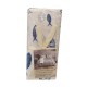 COMPLETO LENZUOLA MATRIMONIALE PERCALLE COTONE PESCI BLU PEZZOLI