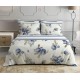 COMPLETO LENZUOLA MATRIMONIALE PERCALLE COTONE ROSE AZZURRO PEZZOLI