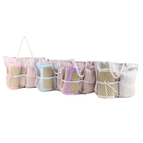 ASSORTITO 4 CONFEZIONI SET BORSA DA MARE + STUOIA + CUSCINO MISTO COTONE VIKY SGHOME