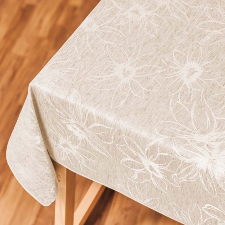 TOVAGLIA ANTIMACCHIA JACQUARD MISTO LINO LINEN FIORI SGHOME