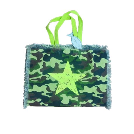 SET 6 PEZZI BORSA MARE SACCA E POCHETTE MIMETICA CAMO LOVELY BEACH GITIESSE