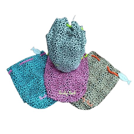 ASSORTITO 8 PEZZI SACCA MARE COTONE LEOPARD GITIESSE