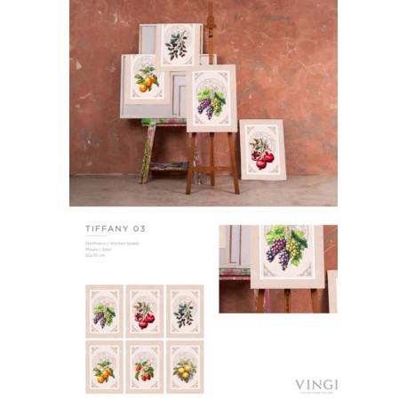 CONFEZIONE 6 PEZZI ASSORTITI STROFINACCI 50X70CM COTONE DIGITALE TIFFANY 03 VINGI