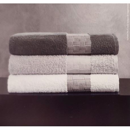 SET 3 ASCIUGAMANO + 3 OSPITE SPUGNA JACQUARD IPERIONE GABEL
