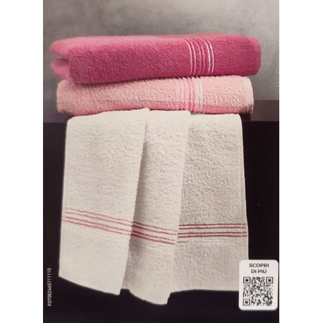 SET 3 ASCIUGAMANO + 3 OSPITE SPUGNA JACQUARD TITANO GABEL