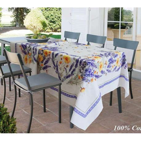 TOVAGLIA COTONE DIGITALE LAVANDA FIORI PEZZOLI
