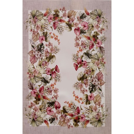 TOVAGLIA COTONE DIGITALE FOGLIE TROPICALI PEZZOLI