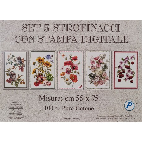 STROFINACCI 5 PEZZI 50X70CM COTONE DIGITALE PEZZOLI