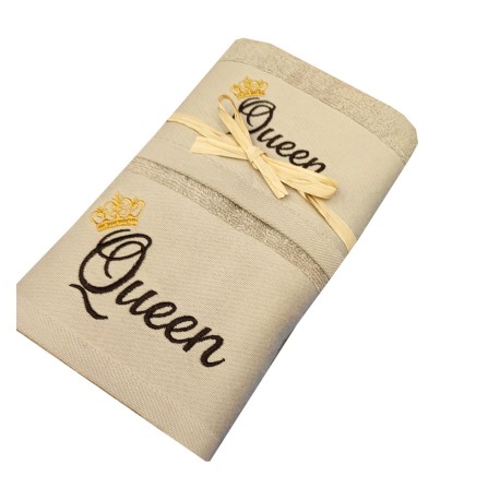 SET SPUGNA RICAMATO ASCIUGAMANO + OSPITE QUEEN PEZZOLI