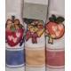 3 PEZZI STROFINACCI COTONE SPIGATO RICAMATO SPIGA FRAGOLE VINGI