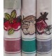 3 PEZZI STROFINACCI COTONE SPIGATO RICAMATO SPIGA FUNGHI VINGI