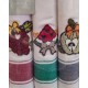 3 PEZZI STROFINACCI COTONE SPIGATO RICAMATO SPIGA UVA VINGI