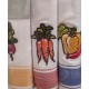3 PEZZI STROFINACCI COTONE SPIGATO RICAMATO SPIGA CAROTE VINGI