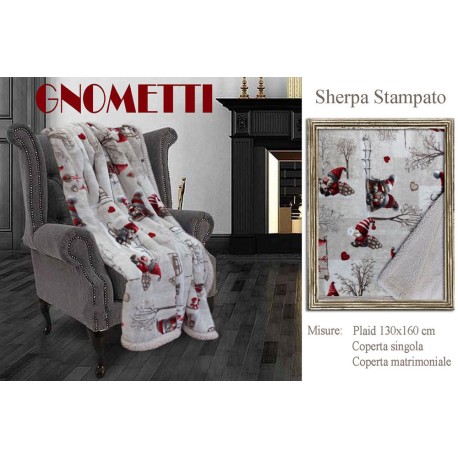 PLAID PILE STAMPATO GNOMETTI PEZZOLI