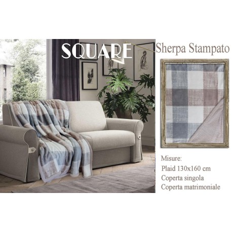 PLAID PILE STAMPATO AGNELLATO SQUARE PEZZOLI