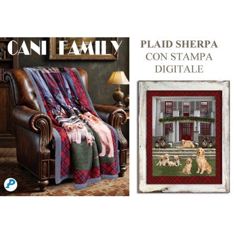 PLAID PILE DIGITALE AGNELLATO 130x170CM CANI FAMILY PEZZOLI