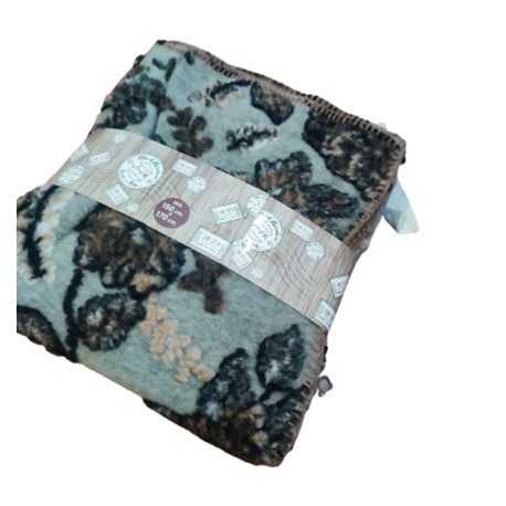 PLAID LANA COTTA 150X170CM FIORI FOGLIE PERLATEX