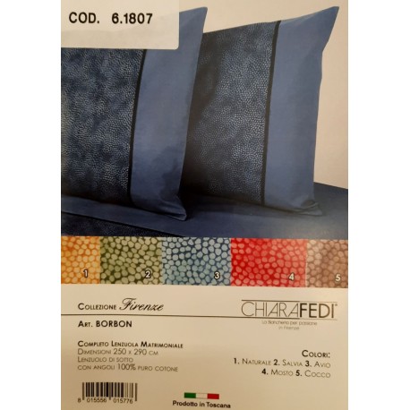 COMPLETO LENZUOLA COTONE MATRIMONIALE BORBON CHIARAFEDI