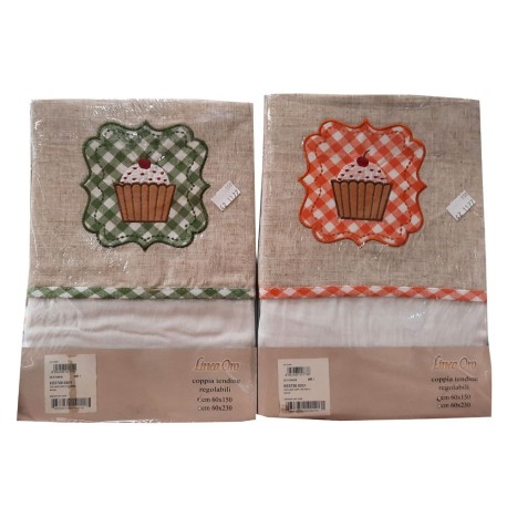 COPPIA TENDINE REGOLABILI CUP CAKE LINEA ORO