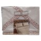 COMPLETO LENZUOLA COTONE MATRIMONIALE CON VOLANT PRIMAVERA ROSE CAREZZE ROSA