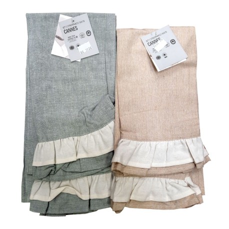 SET ARREDO COTONE CUSCINI TOVAGLIE CANNES SOPHIE STROFINACCI