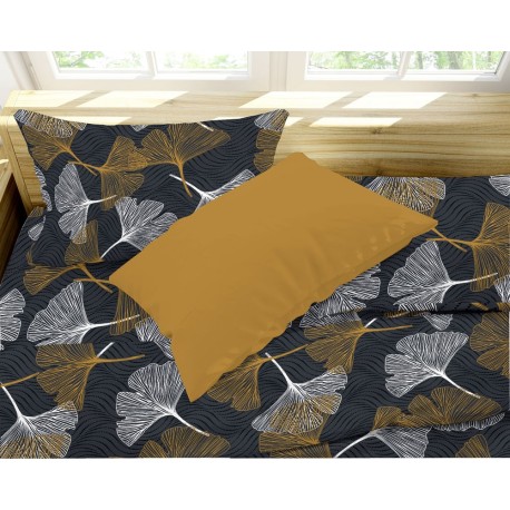 COMPLETO LENZUOLA COTONE GINKO QUADRIFOGLIO GIALLO