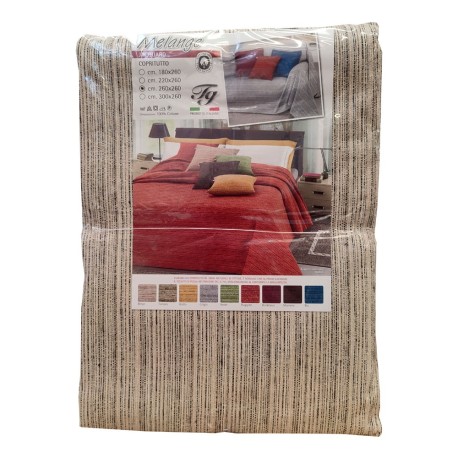 COPRITUTTO COPRILETTO COTONE JACQUARD MELANGE TG BEIGE