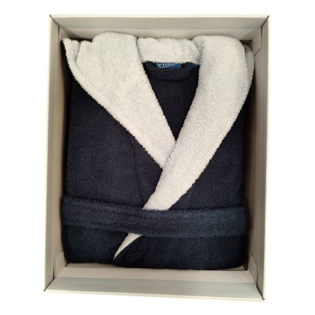 ACCAPPATOIO CON CAPPUCCIO BICOLOR LONDON VINGI BLU
