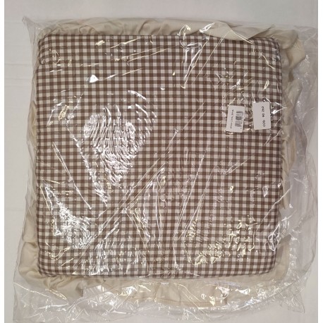 COPPIA CUSCINO LACCI VOLANT SEDIA IMBOTTITO 40X40CM ZEFIR PEZZOLI BEIGE