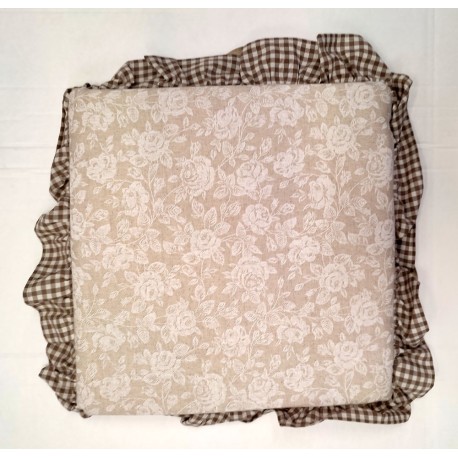 COPPIA CUSCINO LACCI VOLANT SEDIA IMBOTTITO 40X40CM SESTRIERE BEIGE PEZZOLI